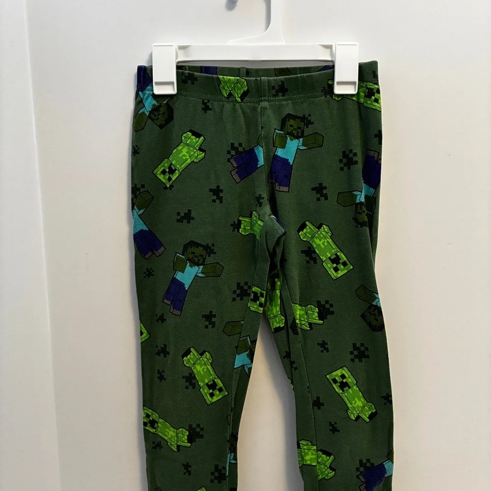 Old Navy Boy's Snug-Fit Minecraft Pajama Set Green Size XL (12)